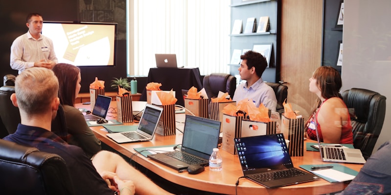 Team working on model